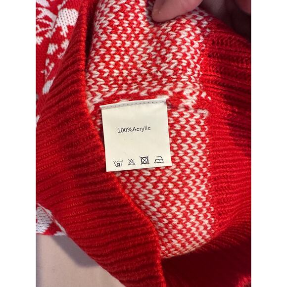 Zaful Women’s Sweater Size Small Ugly Xmas Party Red White reindeer hearts NWT - Picture 3 of 6